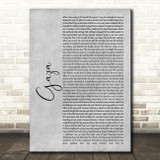 Marillion Gaza Grey Rustic Script Song Lyric Music Art Print