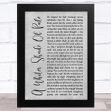 Procol Harum A Whiter Shade Of Pale Grey Rustic Script Song Lyric Music Art Print