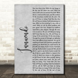 Queen Innuendo Grey Rustic Script Song Lyric Music Art Print