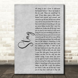 Rihanna Stay Grey Rustic Script Song Lyric Music Art Print