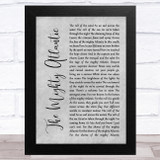 Runrig The Mighty Atlantic Grey Rustic Script Song Lyric Music Art Print