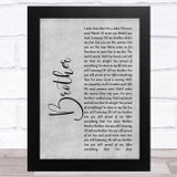 SAUL Brother Grey Rustic Script Song Lyric Music Art Print