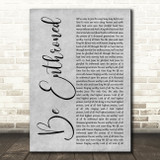 Bethel Music Be Enthroned Grey Rustic Script Song Lyric Music Art Print