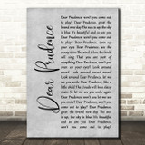 The Beatles Dear Prudence Grey Rustic Script Song Lyric Music Art Print