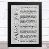 The Waterboys The Whole Of The Moon Grey Rustic Script Song Lyric Music Art Print