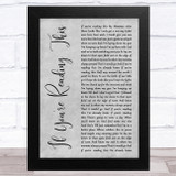 Tim McGraw If You're Reading This Grey Rustic Script Song Lyric Music Art Print
