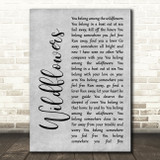 Tom Petty Wildflowers Grey Rustic Script Song Lyric Music Art Print