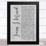 Walt Wilkins Trains I Missed Grey Rustic Script Song Lyric Music Art Print