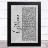 Westlife Lighthouse Grey Rustic Script Song Lyric Music Art Print