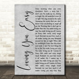 Zac Brown Band Loving You Easy Grey Rustic Script Song Lyric Music Art Print