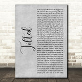 Christine and the Queens Tilted Grey Rustic Script Song Lyric Music Art Print