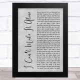 Dusty Springfield I Cant Make It Alone Grey Rustic Script Song Lyric Music Art Print