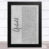 Enter Shikari Airfield Grey Rustic Script Song Lyric Music Art Print