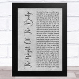 George Strait The Weight Of The Badge Grey Rustic Script Song Lyric Music Art Print