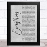 Jaden Smith Everything Grey Rustic Script Song Lyric Music Art Print