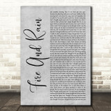 James Taylor Fire And Rain Grey Rustic Script Song Lyric Music Art Print