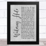 Jason Eady Watering Hole Grey Rustic Script Song Lyric Music Art Print
