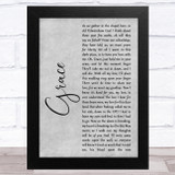 Jim McCann Grace Grey Rustic Script Song Lyric Music Art Print
