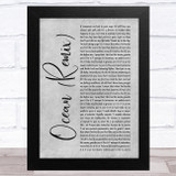 KAROL G & Jessie Reyez Ocean (Remix) Grey Rustic Script Song Lyric Music Art Print