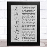 Ali Campbell Blue Eyes Crying In The Rain Grey Rustic Script Song Lyric Music Art Print