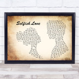 Pedro Cazanova Selfish Love Man Lady Couple Song Lyric Print