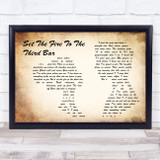 Snow Patrol Set The Fire To The Third Bar Man Lady Couple Song Lyric Print