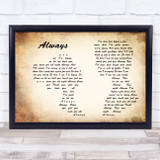 Blink-182 Always Man Lady Couple Song Lyric Wall Art Print