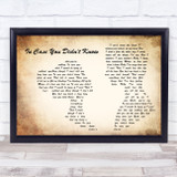 Brett Young In Case You Didn't Know Man Lady Couple Song Lyric Quote Print