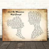 Marvin Gaye Ain't No Mountain High Enough Man Lady Couple Song Lyric Quote Print