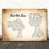 Pink Floyd Fat Old Sun Man Lady Couple Song Lyric Quote Print