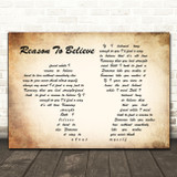 Rod Stewart Reason To Believe Man Lady Couple Song Lyric Quote Print