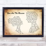 Calum Scott You Are The Reason Man Lady Couple Song Lyric Quote Print