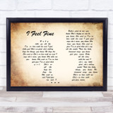 The Beatles I Feel Fine Man Lady Couple Song Lyric Quote Print