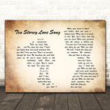 The Stone Roses Ten Storey Love Song Man Lady Couple Song Lyric Quote Print