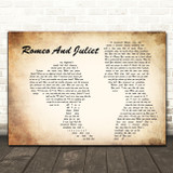 Dire Straits Romeo And Juliet Man Lady Couple Song Lyric Quote Print