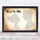 Blue Best In Me Man Lady Couple Song Lyric Quote Print