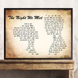 Lord Huron The Night We Met Man Lady Couple Song Lyric Quote Print