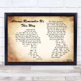 Lady Gaga Always Remember Us This Way Man Lady Couple Song Lyric Quote Print