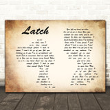 Sam Smith Latch Man Lady Couple Song Lyric Quote Print