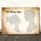 Shinedown I'll Follow You Man Lady Couple Song Lyric Quote Print