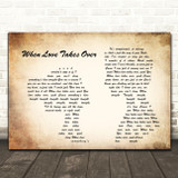 David Guetta feat. Kelly Rowland When Love Takes Over Man Lady Couple Song Lyric Print