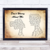 Frances Don't Worry About Me Man Lady Couple Song Lyric Print