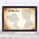 Led Zeppelin All My Love Man Lady Couple Song Lyric Print