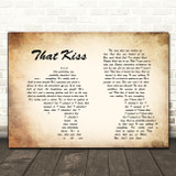 The Courteeners That Kiss Man Lady Couple Song Lyric Print