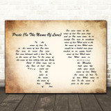 U2 Pride (In The Name Of Love) Man Lady Couple Song Lyric Print