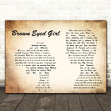 Van Morrison Brown Eyed Girl Man Lady Couple Song Lyric Print