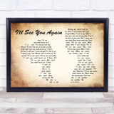 Westlife I'll See You Again Man Lady Couple Song Lyric Print