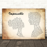 James Arthur Impossible Man Lady Couple Song Lyric Quote Print