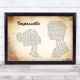 James Arthur Impossible Man Lady Couple Song Lyric Quote Print