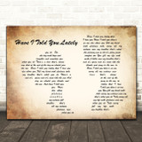 Rod Stewart Have I Told You Lately Man Lady Couple Song Lyric Quote Print
